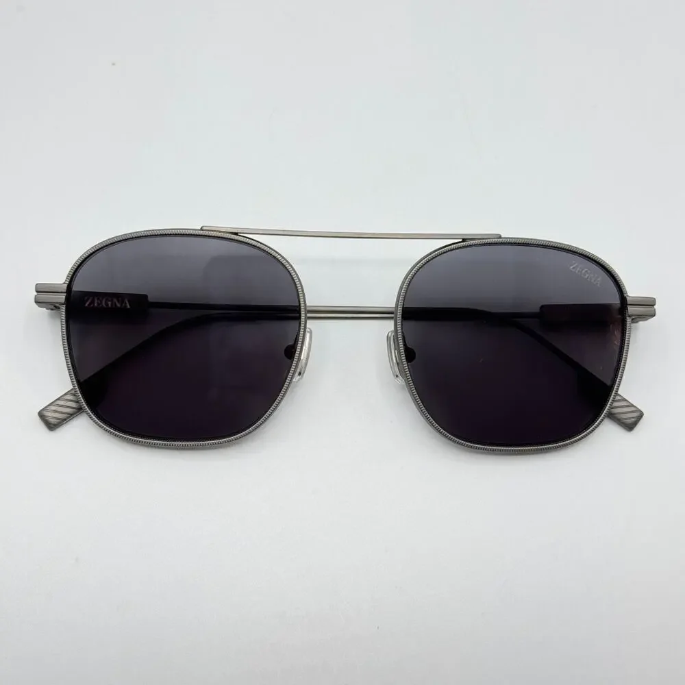 Ermenegildo Zegna Sunglasses EZ0290 09A Matte Gunmetal Frame Gray Lens 53-21-145